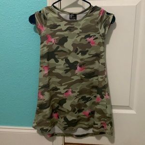 Pink and violet dress - size 7/8 kids - color Camo with pink unicorns